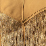 Women Evening Dress Tassel Dress V-neck Prom Evening Gown