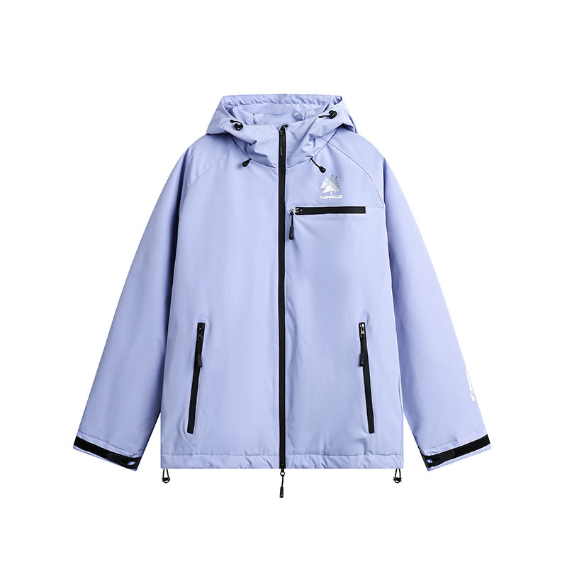 Unisex Winter Cotton Coat Solid Color Multi-Pocket Function down Jacket