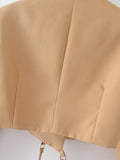 Women Suits Cropped Long Sleeve Suit Jacket