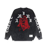 Amiri Long-Sleeved Shirt Cool Handsome Personalized Printed Vintage Retro Long Sleeve T-shirt