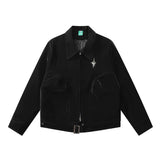 Women Jacket Zipper Pocket Mechanical Style Coat