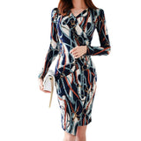 Women Maxi Dress Autumn Winter Sexy Long V-neck Slim Fit Sheath Dress