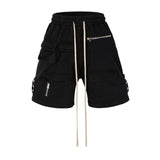 Men Shorts Terry Clip Pocket Zipper Tooling Casual Loose Breasted Men's Pants