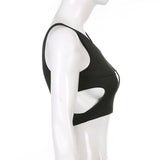 Women T-shirt Hollow out One-Shoulder Sleeve Sexy Nightclub Vest