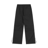 Men Sweatpants Pleated Casual Working Pants Men's Solid Color Straight-Leg Wide-Leg Pants