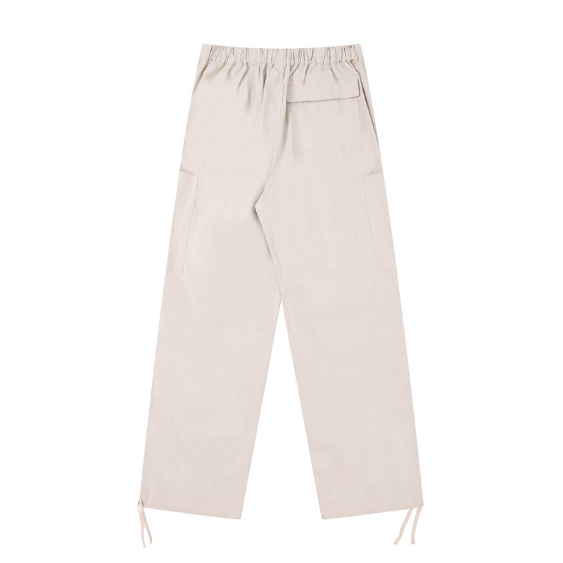 Men Sweatpants Pleated Casual Pants Men Loose Straight Trousers Drawstring Jogger Pants
