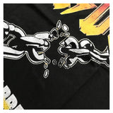 Men Vintage Rock Band T-Shirt Collarless Ordinary Casual Loose Cartoon Short Sleeve