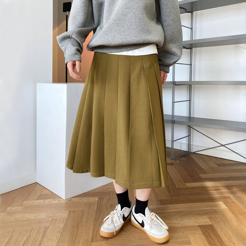 Women's Skirt Vintage Pleated Umbrella Skirt Skirt