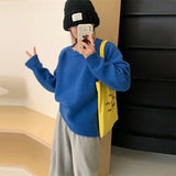 Women Knitted Pullover Autumn and Winter round Neck Sweater Loose Top