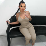 Women Jumpsuit Spring Sexy Backless Slim Fit Suspender Jumpsuit (Hawthaw0412)