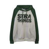 Men Hoodie Fall/Winter Vintage Letter Print Color Stitching Hoodie