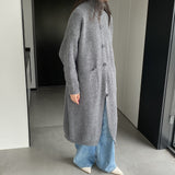 Women Cardigan Sweater Autumn Turtleneck Sweater Long Cardigan Coat Loose Button Woolen Skirt A2215