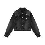 Women Jacket Washed and Worn Denim Short Coat Vintage Jacket