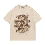 Men T Shirt Graffiti Printing Couple Short Sleeve T-shirt