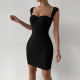 Women Dress Spring and Summer Sexy Nightclub Skirt Sleeveless Knitted Hip Spaghetti Straps Dress