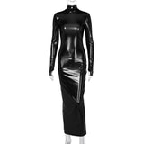 Women Dresses Winter Sexy Backless Long Sleeves Dress