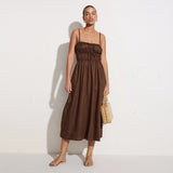 Robe Bridgerton Linen Sexy Suspenders Dress