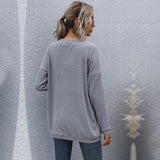 Women Knitted Sweater Casual Long Sleeve Solid Color Long Sweater Cardigan