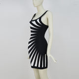 Women's Evening Dress Zebra Striped Spaghetti Straps Dress Sexy Backless Sheath Skirt