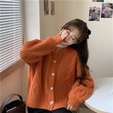Women Knitted Cardigan Loose Pink Knitted Cardigan Sweater Coat