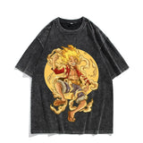 Anime Nika Luffy Washed Old Retro T-Shirt Short Sleeve