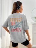 Respect The Locals Shark Tshirts Women Street Hip Hop Clothes