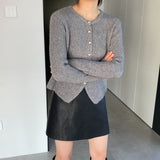 Women Cardigan Sweater Spring Sweater Cardigan Long Sleeve Button Sweater Q720