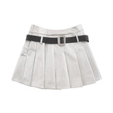 Women Skirt PU Leather Pleated Skirt Thickened Short Skirt Casual Skirt