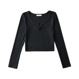 Women Sweater Knitwear Short Slim Fit Small V-neck Long-Sleeve Knitwear