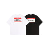 Vetements T Shirts VTM Hello My Name Is Red Signature Graffiti Logo T-shirt