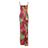 Women Dresses Fall Printed Sexy Slim Fit Backless Sling Dress