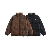 Unisex Winter Cotton Coat Stand-up Collar Cotton-Padded Clothes Vintage Loose Embroidered Cotton Jacket