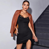 Women Dress Summer Slim Fit Hip Knitwear Lace Sling Dress