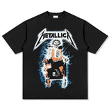 Mens Vintage Rock Band T-Shirt NIRVANA METALLICA Printed Short Sleeve T-Shirt Summer Top