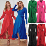 Women Date Dress V-neck Dress Formal Dress