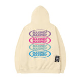 Men Hoodie Retro Gradient Letters Printed Hoodie