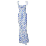 Women Dresse V-neck Floral Skirt Camisole Dress