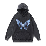 Men Hoodie Retro Butterfly Printed Hoodie