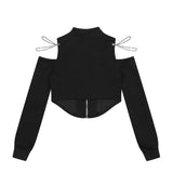 Women Jacket Chain off-the-Shoulder Cardigan Jacket