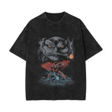 Summer washed old retro short-sleeved T-shirt