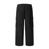 Men Sweatpants Multi-Pocket Workwear Casual Pants Loose Straight Wide Leg Pants Trousers