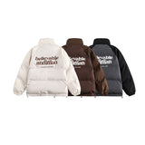 Unisex Winter Cotton Coat Stand-up Collar Cotton-Padded Clothes Couple Warm Cotton Jacket