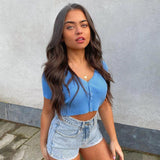 Women T-shirt Summer Slim-Fit Short-Sleeved T-shirt