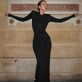 Women Dresses Slim-Fit Long Sleeve Dress