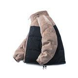 Unisex Winter Cotton Coat Gold Carved Wool down Jacket Warm down Jacket