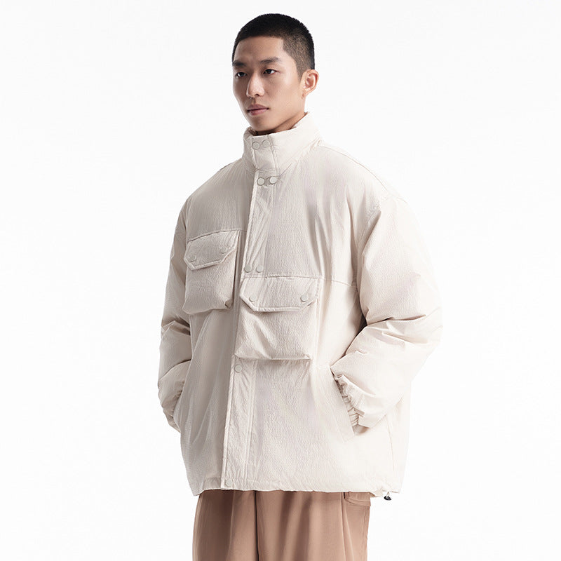 Unisex Winter Cotton Coat Winter Three-Dimensional Multi-Pocket Stand-up Collar Cotton-Padded Clothes
