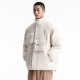 Unisex Winter Cotton Coat Winter Three-Dimensional Multi-Pocket Stand-up Collar Cotton-Padded Clothes
