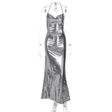 Women Dresses Spring and Summer Sexy Backless Tied Spaghetti-Strap Dress