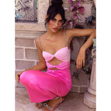 Women Dresses Sexy Backless Spaghetti Straps Dress Long Skirt Hip Skirt Gown (Zns0409)