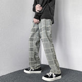 Men Jeans Autumn Loose Straight Wide Leg Pants Retro Trousers